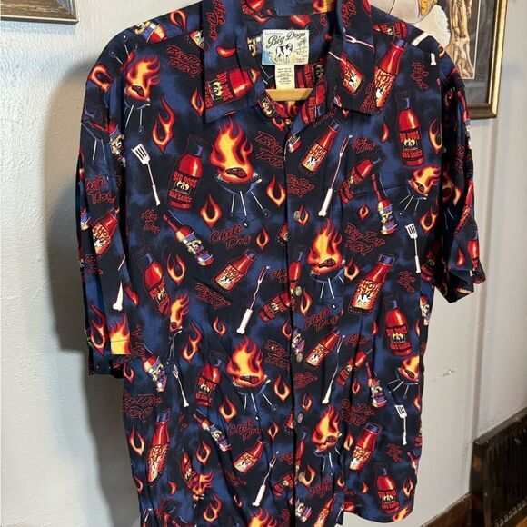 Vintage Big Dog Hot Sauce Rayon Shirt - Picture 2 of 6